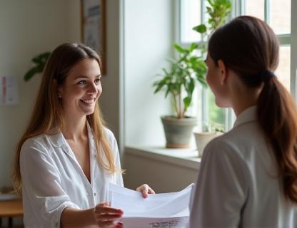 Nutritionist reviewing assessment with client