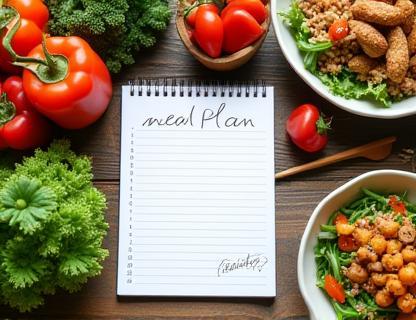 Fresh, healthy meals and meal plan notebook