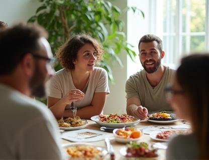 People at engaging dietary workshop